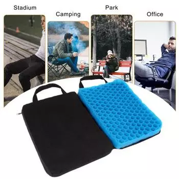 Подушка сиденья с гелевой технологией. Максимальный комфорт. Эргономичный дизайн. Подушка для путешествий. Складная портативная дышащая подушка для сидения для стадиона в самолете. S