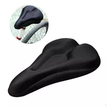 Подушка сиденья, толстая гелевая подушечка для упражнений/чехол для уличного велосипеда, подходит для силикона 28x17cm_Black01