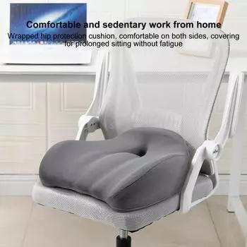 Подушка сиденья Yousheng Эргономичный дизайн Полая дышащая нескользящая конструкция Снятие давления Пена с эффектом памяти Подушка сиденья для офисного стула темно-серого