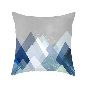 Подушка Синяя Подушка с принтом Персиковая наволочка Исследование Абстрактная наволочка Простая модная кожаная ткань 45*45cm