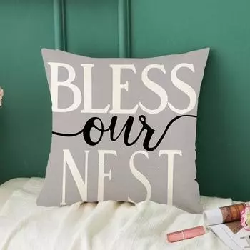 Подушка-слип, удобный защитный льняной прочный чехол для спальни, гостиной, с буквенным принтом, для повседневной жизни A