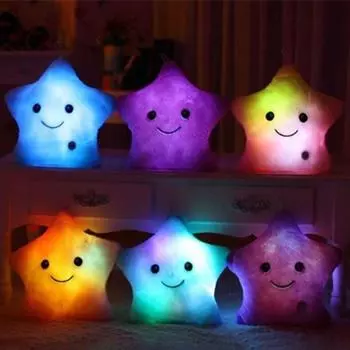 Подушка со звездой Twinkle, мягкая подушка со светодиодной подсветкой, светящаяся звезда, плед 40cm светло-желтого