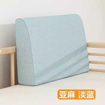 Подушка спинки дивана Подушка спинки из массива дерева Тканевая подушка ручной работы Подушка для гостиной Фиксированный пенополиуретановый наполнитель Изготовлена из высокой плотности Фиксированная прикроватная мягкая обивка Linen light blue Long 50 * hi