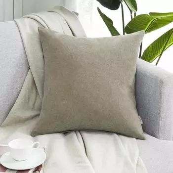 Подушка Topfinel, декоративная подушка для дивана, 1 шт., чехол, льняной, 60x60 см, скандинавский, стильный, хлопок, лен, однотонный, спинка, чехол,