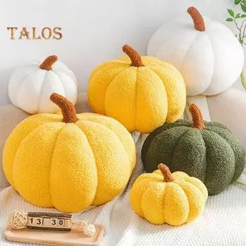 Подушка-тыква в стиле Хэллоуина, эластичная, полностью наполняющая, плюшевая игрушка, диван-кровать, украшение для дивана, офисная подушка для сна, подушка для сиденья автомобиля M зелёный