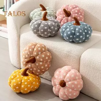 Подушка-тыква в стиле Хэллоуина, эластичная, полностью наполняющая, в форме тыквы, плюшевая игрушка, диван-кровать, украшение для дивана, День благодарения, офисная подушка для сна, автомобильное сиденье светло-синий