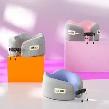 Подушка U-образной формы с эффектом памяти, толстая, эластичная, медленно отскакивающая, регулируемая, для путешествий, шеи A чёрный