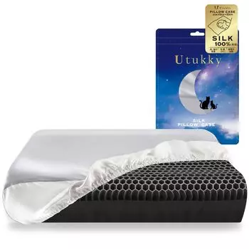 Подушка Utukky Silk Stretchable on Silk Pillow Silk Pillow 43 x 63 Избавление от сна Antibacterial and Depth Beautiful Beautiful Sensitive Skin