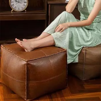 Подушка в марокканском стиле в скандинавском стиле из искусственной кожи, вощеной кожи, хлопка и льна, современный футон, балкон, татами, ненабитый чехол для подушки