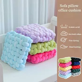 Подушка в скандинавском стиле, мягкая ткань спандекс, ручная работа, квадратная подушка для стула, подушка для дивана, подушка для спинки, подушка для офисного стула розовый