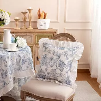 Подушка в скандинавском стиле с рюшами для спальни, прикроватная тумбочка для гостиной, диван, водостойкий хлопковый набор подушек с вышивкой и цветами 30*50