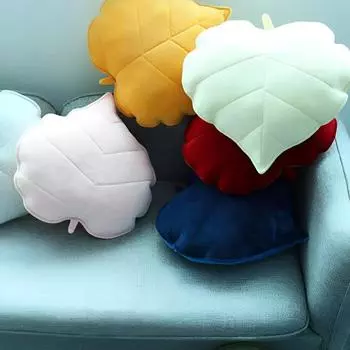 Подушка в виде кленовых листьев в скандинавском стиле с 3D-растениями, подушка для стула, декоративные подушки INS для дома, мягкие плюшевые подушки для спальни и автомобиля 13cm имбирный