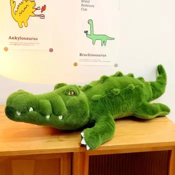 Подушка в виде крокодила, плюшевая игрушка, длинная подушка для сна, подушка-сэндвич, подушка для мальчиков, подарок на день рождения 80cm0.73kg зелёный