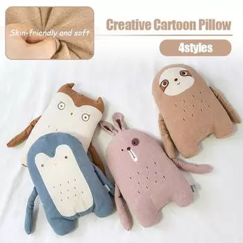 Подушка в виде ленивого кролика-медведя в скандинавском стиле для девочки, мягкая подушка в виде животного Kawaii, мягкая кукла для детской комнаты, декор для детской комнаты