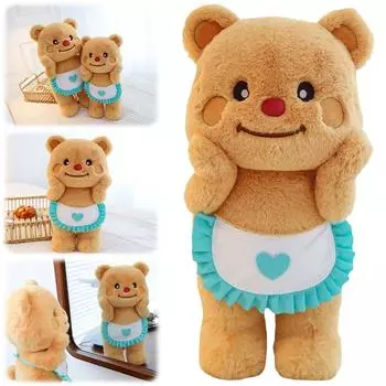 Подушка в виде медведя, милая кукла кавайи, плюшевый медведь из полипропилена, хлопка, масла, фартук, мишка для переодевания 30cm