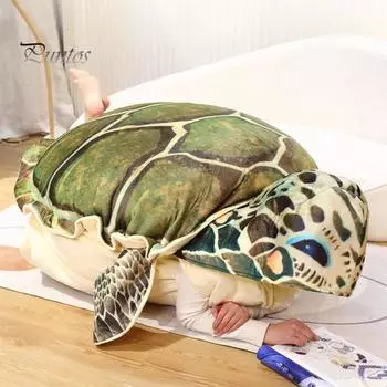 Подушка в виде панциря черепахи 40 дюймов, носимая плюшевая игрушка черепаха, креативная гигантская черепаха, плюшевый забавный костюм в виде панциря черепахи для всех возрастов C