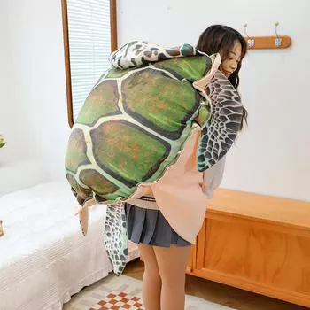 Подушка в виде панциря черепахи, носимая спящая кукла, плюшевая игрушка, забавный человек в панцире черепахи 80Cm 0.9kg