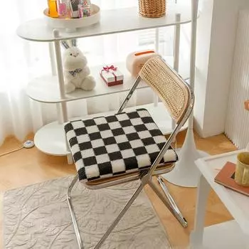 Подушка в виде шахматной доски для гостиной, обеденного стола, стула, спальни, зимняя утолщенная подушка для студентов, нескользящая подушка зелёный