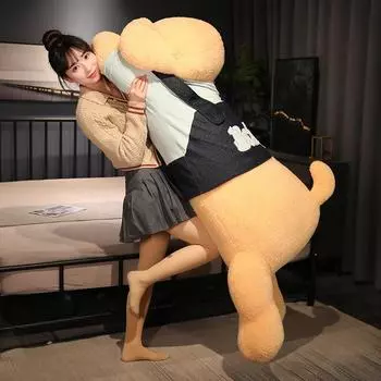 Подушка в виде собаки, плюшевый медведь, кукла в виде собаки, плюшевая игрушка для мужчин и женщин, спящая кукла на кровати 90 cm