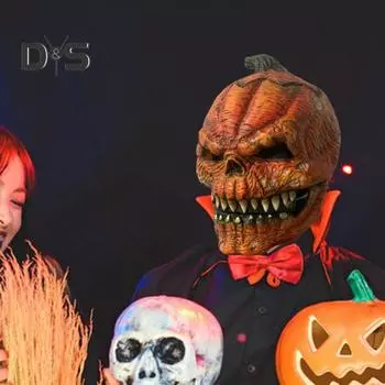 Подушка в виде тыквы на Хэллоуин, реалистичный латексный жуткий головной убор для жутко веселых празднований, сувениров для вечеринок, мероприятий по косплею A
