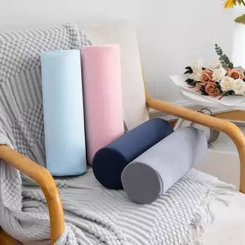 Подушка-валик для шеи, подушка из пены с эффектом памяти, цилиндрическая круглая подушка, подушки для снятия боли во время сна, съемный чехол 38x12m 1pcs