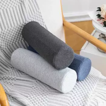 Подушка-валик для шеи, подушка из пены с эффектом памяти, цилиндрическая круглая подушка, подушки для снятия боли во время сна, съемный чехол 38x12m 1pcs