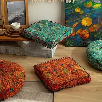 Подушки Boho, утолщенная подушка для сиденья из марокканского хлопка, льна, эркер, татами, футон, домашний декор, напольная подушка