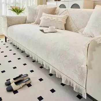 Подушки для дивана из французского винтажного шенилла Four Seasons, удобные мягкие универсальные чехлы для дивана, противоскользящие однотонные подушки для сидения 70x70