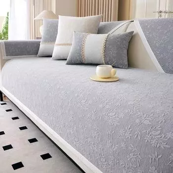 Подушки для дивана из французской кремовой шенилловой кожи Seasons Universal New Luxury Anti-slip High-end Leather Sofa Cover Decoration Living room 60x60