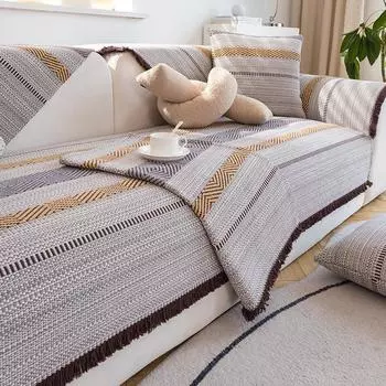 Подушки для дивана из хлопка и льна, нескользящие, высококачественные чехлы для диванов, универсальный, простой утолщенный чехол для подушки, универсальный для всех сезонов 70*70cm