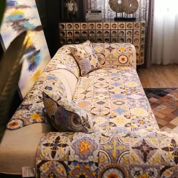 Подушки для дивана из хлопка, всесезонная подушка для сиденья в средиземноморском стиле, нескользящий чехол 70*70cm