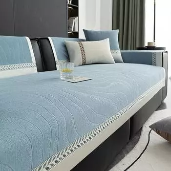 Подушки для дивана из кремового ветро-прямого дренажа из шенилла, универсальные подушки для дивана, роскошные нескользящие чехлы из приятной на ощупь кожи 70x70cm 1pcs