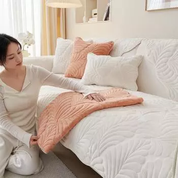 Подушки для дивана на осень и зиму, нескользящие, вышитые, зимние, новые, универсальные, на все четыре сезона, кожаный чехол для дивана, тканевое полотенце 70*70cm