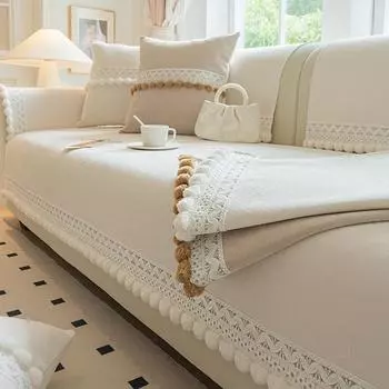 Подушки для дивана Neil 2024 Anti-Skid Cream: Всесезонные чехлы для сидений из кожи 70*70 cm