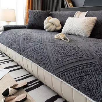 Подушки для дивана в скандинавском стиле, плюшевые, универсальные, нескользящие, чехлы для диванов, полотенца, защитные коврики для диванов, украшения для гостиной, подушки для дивана 70x70cm белый