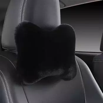 Подушки для шеи в машину, плюшевые подголовники для боли в голове, универсальные подушки, аксессуары для салона автомобиля T7O0 Black-One size