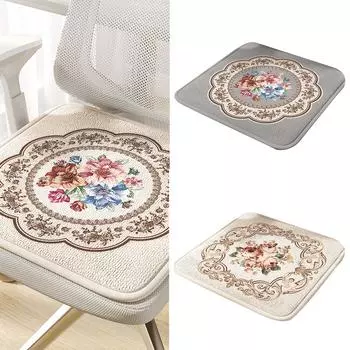 Подушки для стульев из дышащей пены с эффектом памяти, нескользящие квадратные подушечки для сидений с цветочным узором для комфорта и мягкости 40x40cm