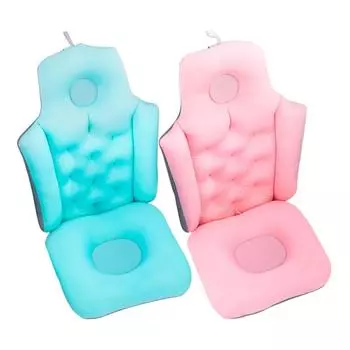 Подушки для ванны Складная подушка для ванны Очень большой нескользящий коврик для спа-ванны Поддержка шеи и спины Подголовник Подушки с присосками синий