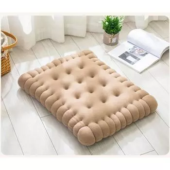 Подушки на сиденья стульев Толстые Мягкие Эластичные Удобные Плюшевые Подушки для Стульев в Форме Печенья для Офиса Обеденной Зоны 40x45cm бежевый