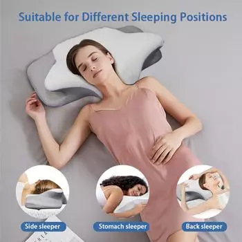 Подушки ортопедические контурные подушки из пены с эффектом памяти подушки для поддержки шеи и плеч для облегчения боли эргономичная шейная подушка для сна серый