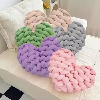 Подушки ручной работы Knot Love Throw, креативные плетеные подушки в форме сердца для офисного кресла, милые подушки, подушки для дивана, декор для дома, подарки 26x23cm(10x9inch) бежевый