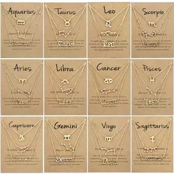 Подвеска «12 созвездий» с открыткой в подарок для друзей, унисекс 45CM