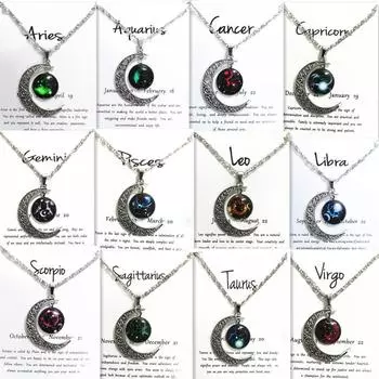Подвеска «12 созвездий», женская подвеска, элегантная классика, подарок с картой 45CM