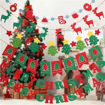 Подвеска 1 комплект Треугольный флаг Флаг Рождественский декоративный домашний рождественский праздник Новый цвет букв Статьи Флаг вытягивание аксессуар Style1
