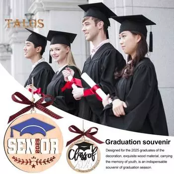 Подвеска 2025 года, деревянная выпускная елка, украшение для выпускного, средней школы, колледжа, университета, сувенир на память, поздравления с окончанием школы, подарок для сына и дочери A