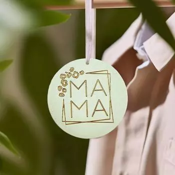 Подвеска 2D с круглой фишкой из дерева с гравировкой ко Дню матери One Size белый