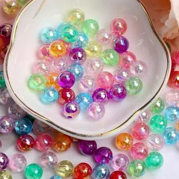 Подвеска 4/6/8 мм карамельного цвета, свободные бусины AB, цветные аксессуары для рукоделия, круглое акриловое ожерелье, браслет, 160-1000 шт., модное изготовление ювелирных изделий своими руками 6mm 400Pcs разноцветный