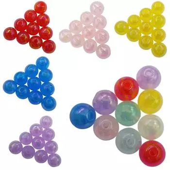 Подвеска акриловая круглая оптовая продажа DIY изготовление ювелирных изделий конфетного цвета ювелирные изделия аксессуары россыпью бусины ожерелье браслет одно отверстие 20 шт 10 мм бусины