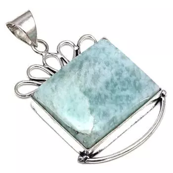 Подвеска Амазонит Драгоценный Камень Ручной Работы Подарок Для Нее Серебряное Украшение 2