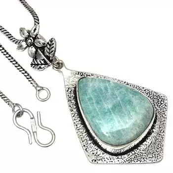 Подвеска Амазонит Драгоценный Камень Ручной Работы Подарок Для Нее Старинные Серебряные Украшения 2